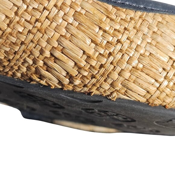 Tory Burch Women Raffia Flats Black 8M Coastal, Old Money, Clean Girl Flawed - Picture 9 of 12